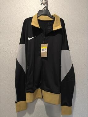 Nike Women's Dri-FIT Black and Gold Zip-Up Jacket Size S